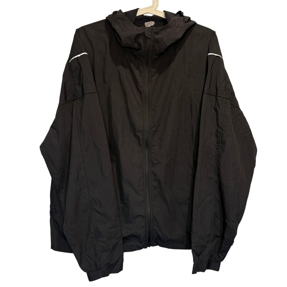 CALIA Women's Hooded Run Jacket, XL - Pure Black Water Repellant MSRP $98 - Picture 1 of 7